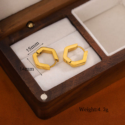 1 Pair Casual Simple Style U Shape Heart Shape Twist Plating Stainless Steel 18k Gold Plated Earrings