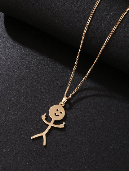Simple Style Commute Hand Titanium Steel Plating Gold Plated Pendant Necklace