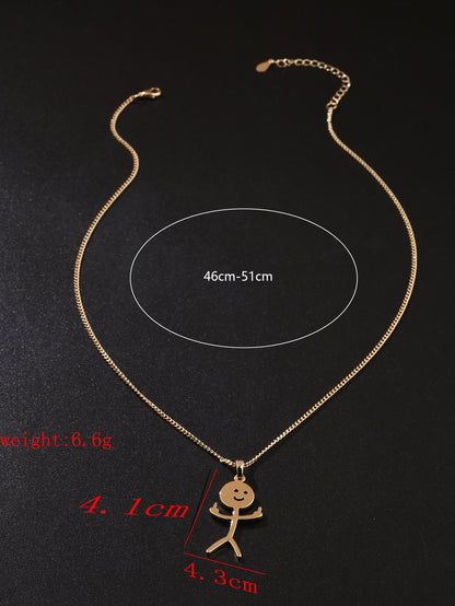 Simple Style Commute Hand Titanium Steel Plating Gold Plated Pendant Necklace