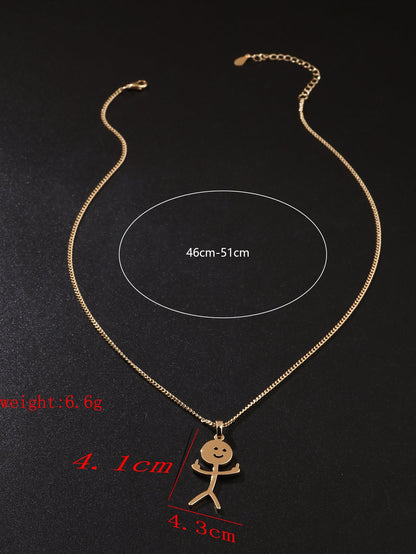 Simple Style Commute Hand Titanium Steel Plating Gold Plated Pendant Necklace