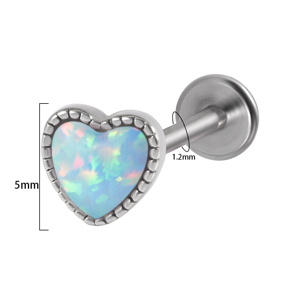 Casual Heart Shape Stainless Steel Plating Lip Stud