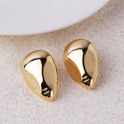 1 Pair Basic Modern Style Simple Style Geometric Plating Brass 18k Gold Plated White Gold Plated Ear Studs