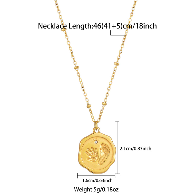 Ig Style French Style Flower Stainless Steel Plating 18k Gold Plated Pendant Necklace