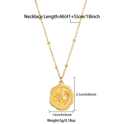 Ig Style French Style Flower Stainless Steel Plating 18k Gold Plated Pendant Necklace