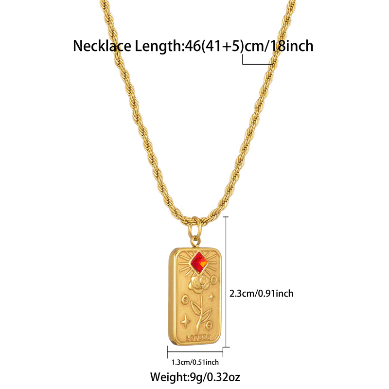 Ig Style French Style Flower Stainless Steel Plating 18k Gold Plated Pendant Necklace