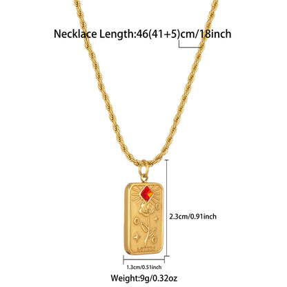 Ig Style French Style Flower Stainless Steel Plating 18k Gold Plated Pendant Necklace