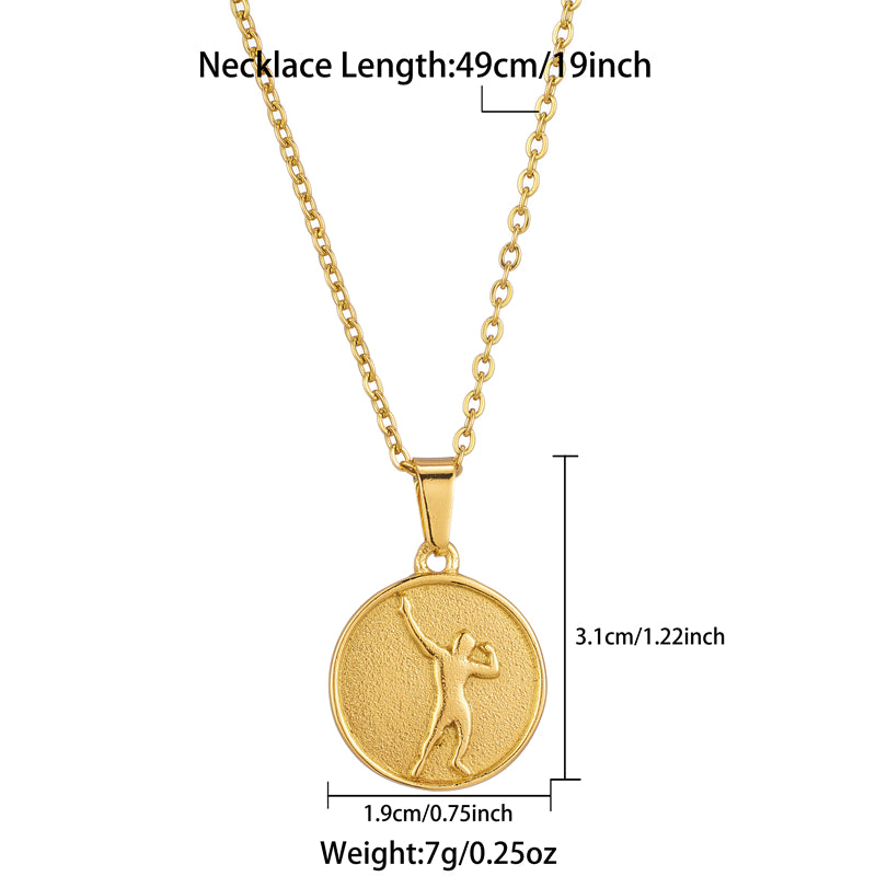 Ig Style French Style Flower Stainless Steel Plating 18k Gold Plated Pendant Necklace