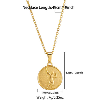 Ig Style French Style Flower Stainless Steel Plating 18k Gold Plated Pendant Necklace