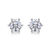 1 Pair Simple Style Geometric Solid Color Gra Plating Inlay Sterling Silver Moissanite Ear Studs