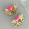 1 Pair Casual Vacation Simple Style Semicircle Enamel Plating Stainless Steel Gold Plated Ear Studs