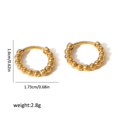 1 Pair Retro Circle Round Polishing Plating Stainless Steel 18k Gold Plated Ear Studs