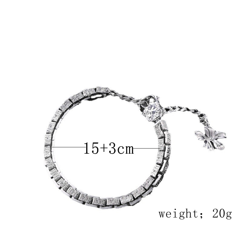 Ig Style Retro Solid Color Sterling Silver Plating Inlay Zircon Bracelets