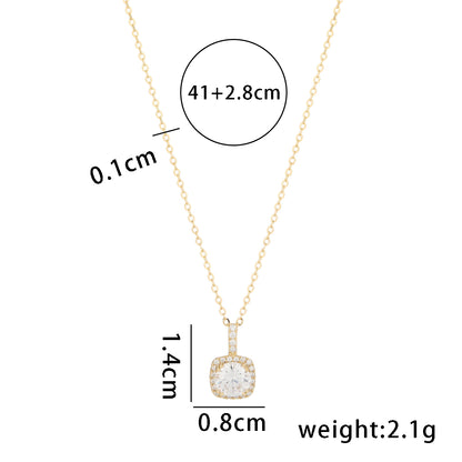 Simple Style Solid Color Sterling Silver Plating 14k Gold Plated Pendant Necklace