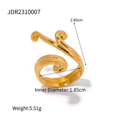 Ig Style Solid Color Stainless Steel Plating 18k Gold Plated Rings