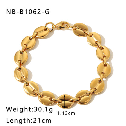 Vintage Style Simple Style Geometric Stainless Steel Plating 18k Gold Plated Silver Plated Bracelets