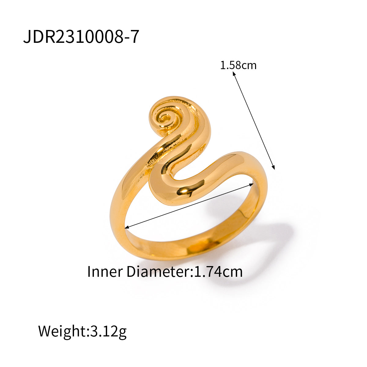 Ig Style Simple Style Geometric Stainless Steel Plating 18k Gold Plated Rings