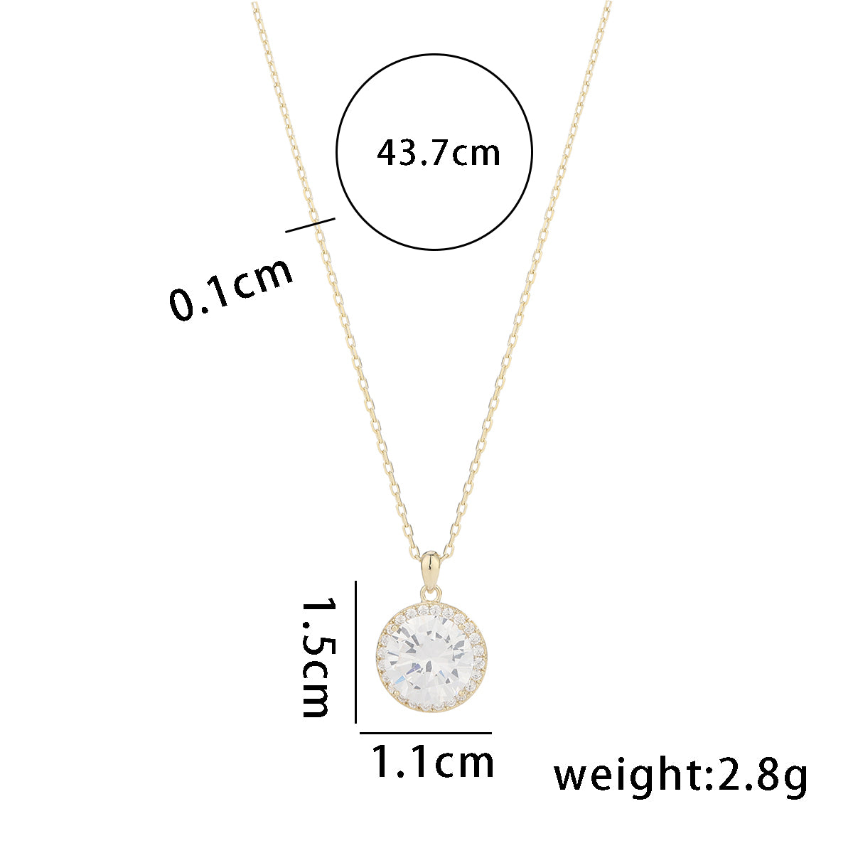 Simple Style Solid Color Sterling Silver Plating 14k Gold Plated Pendant Necklace