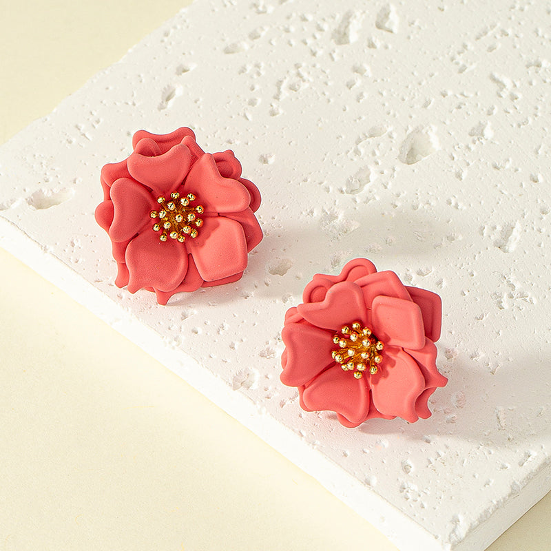 1 Pair Cute Pastoral Flower Iron Ear Studs