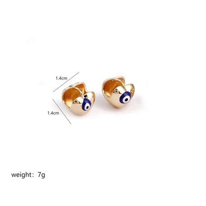 1 Pair Casual Simple Style Commute Heart Shape Key Enamel Plating Inlay Stainless Steel Copper Zircon 18k Gold Plated Earrings