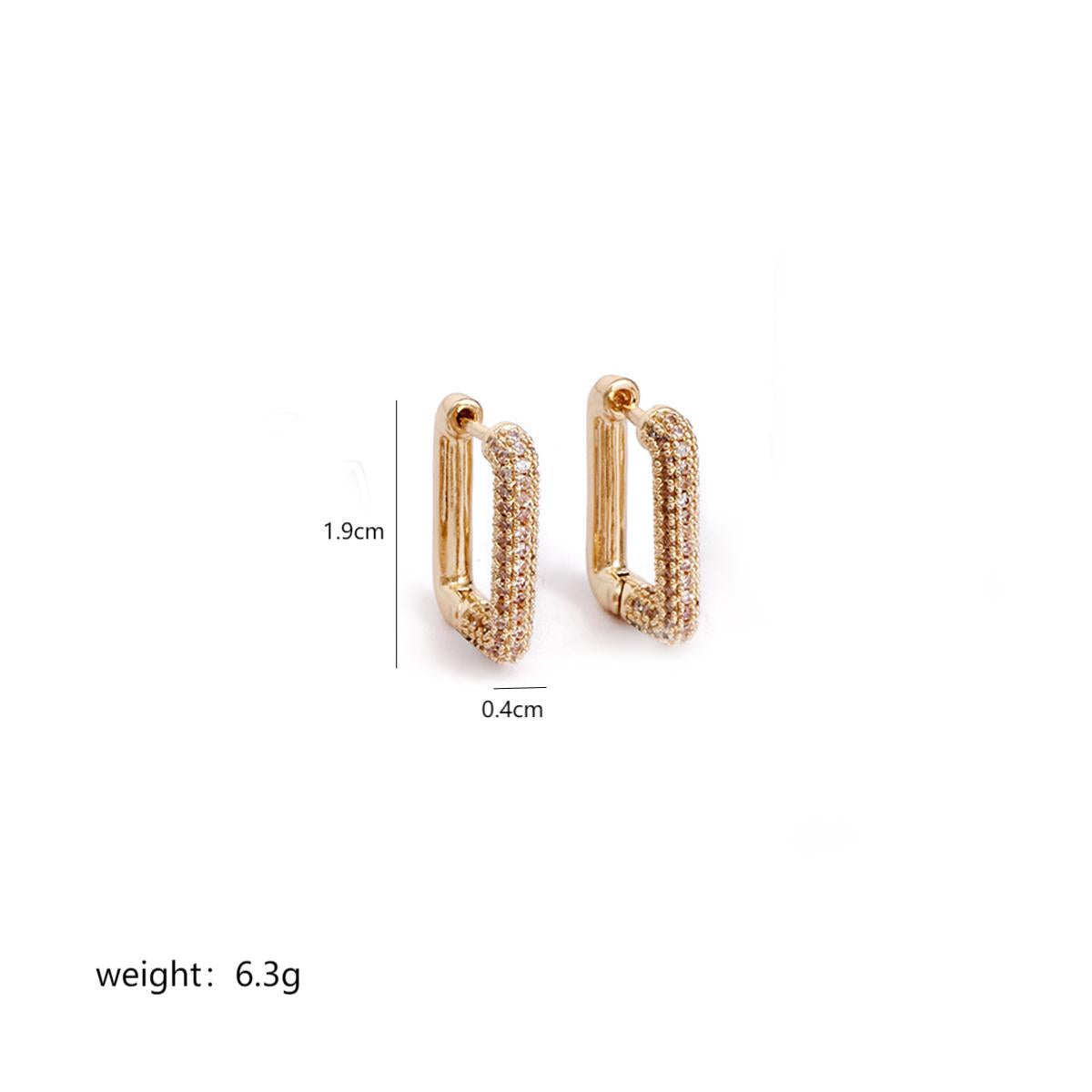 1 Pair Casual Simple Style Commute Heart Shape Key Enamel Plating Inlay Stainless Steel Copper Zircon 18k Gold Plated Earrings