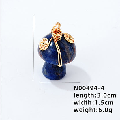 Cute Simple Style Mushroom Stainless Steel Agate Women's Charms Necklace