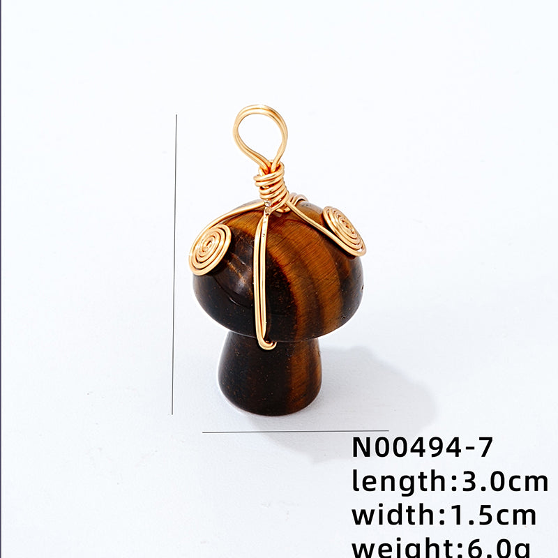 Cute Simple Style Mushroom Stainless Steel Agate Women's Charms Necklace