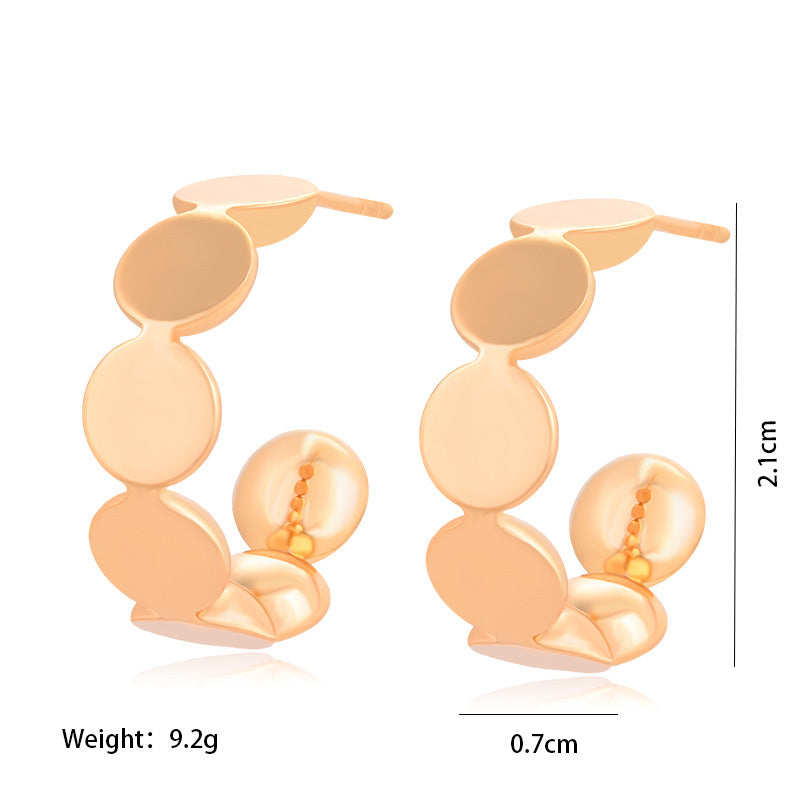 1 Pair Xuping Simple Style Solid Color Plating Alloy 18k Gold Plated Ear Studs