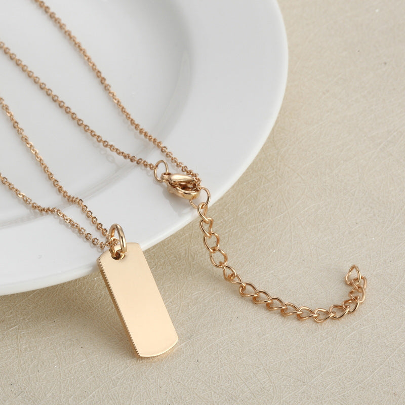 Simple Style Solid Color Stainless Steel Pendant Necklace Stainless Steel Necklaces