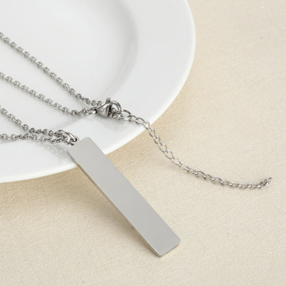 Simple Style Solid Color Stainless Steel Pendant Necklace Stainless Steel Necklaces