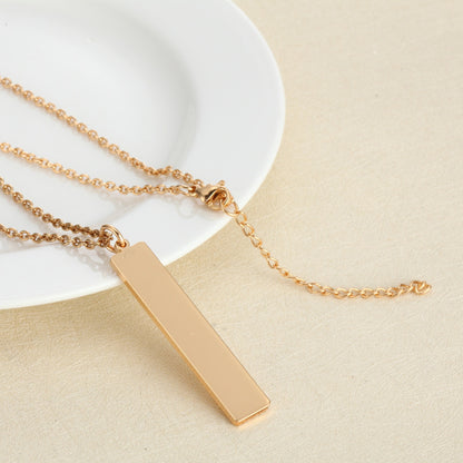 Simple Style Solid Color Stainless Steel Pendant Necklace Stainless Steel Necklaces