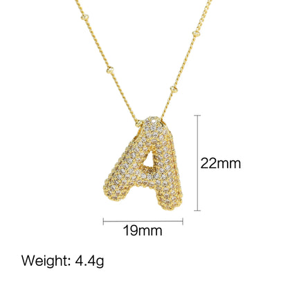 Simple Style Classic Style Letter Copper 18k Gold Plated Pendant Necklace In Bulk