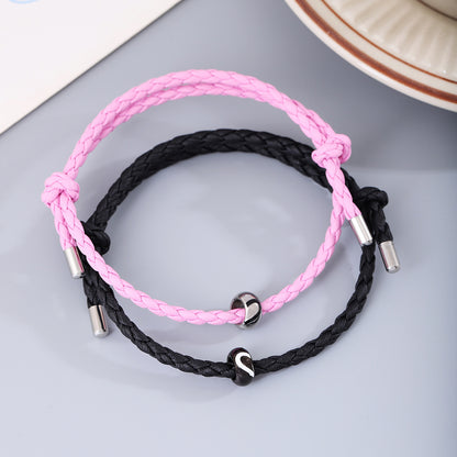 Simple Style Solid Color Mixed Materials Handmade Unisex Bracelets