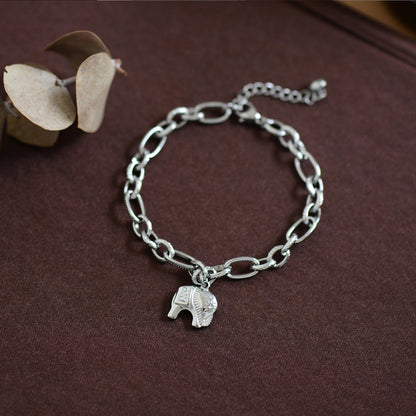 Retro Animal Elephant Titanium Steel Plating Bracelets