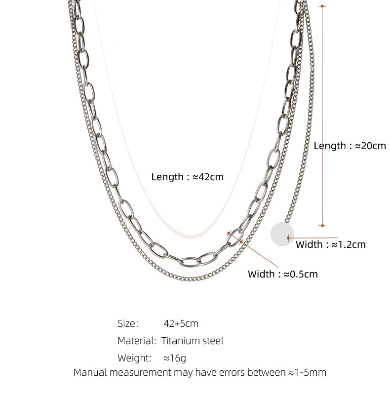 Casual Geometric Solid Color Titanium Steel Plating Necklace