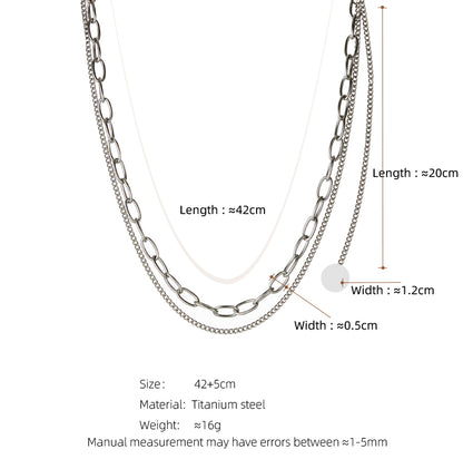 Casual Geometric Solid Color Titanium Steel Plating Necklace