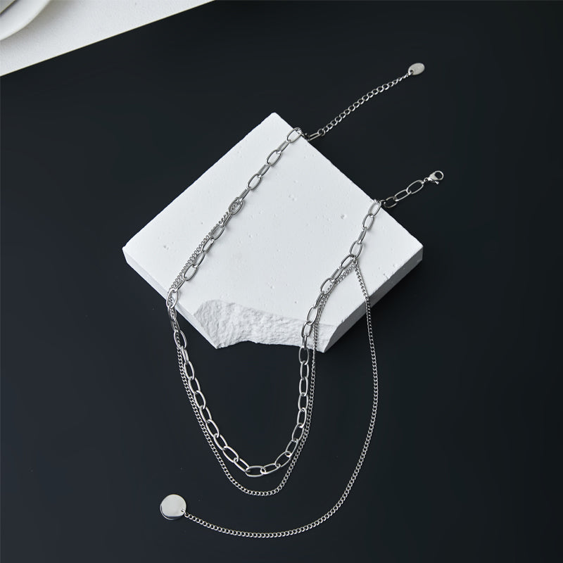 Casual Geometric Solid Color Titanium Steel Plating Necklace