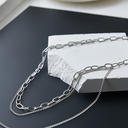 Casual Geometric Solid Color Titanium Steel Plating Necklace