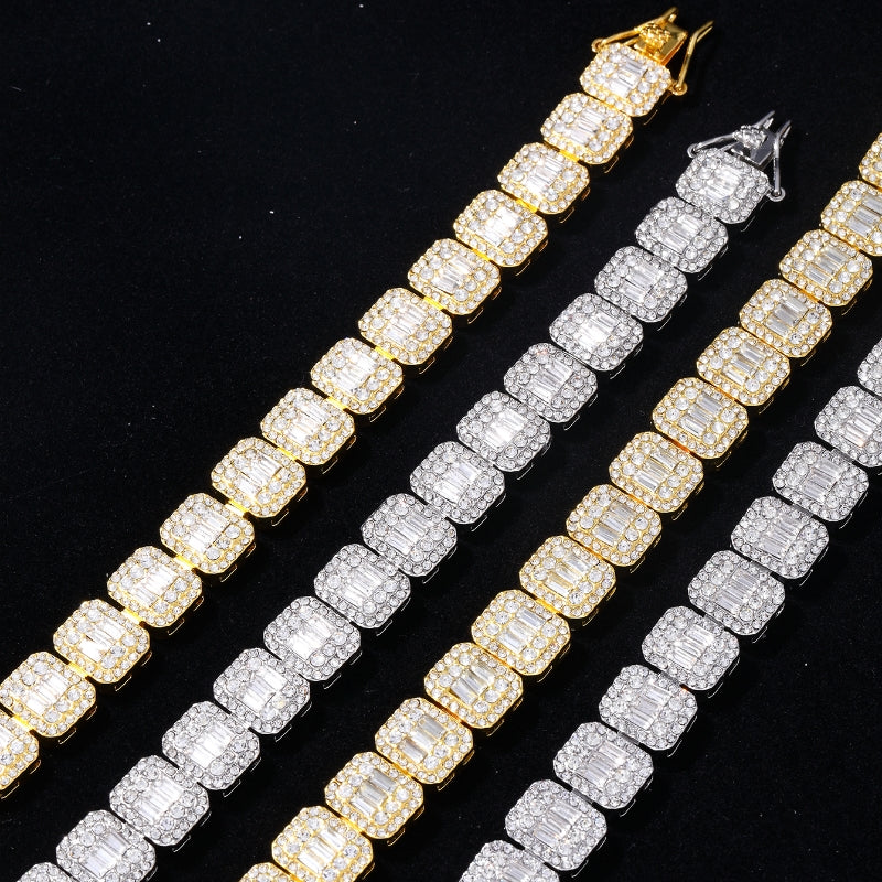 Hip-hop Punk Solid Color Alloy Inlay Rhinestones Zircon Women's Bracelets Necklace