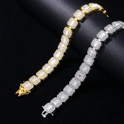 Hip-hop Punk Solid Color Alloy Inlay Rhinestones Zircon Women's Bracelets Necklace