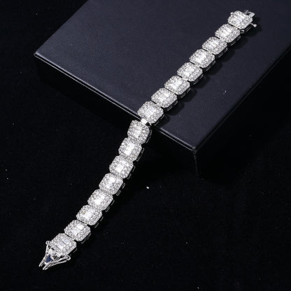 Hip-hop Punk Solid Color Alloy Inlay Rhinestones Zircon Women's Bracelets Necklace