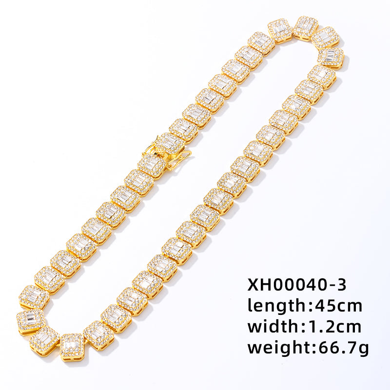 Hip-hop Punk Solid Color Alloy Inlay Rhinestones Zircon Women's Bracelets Necklace