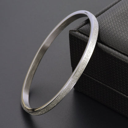 Simple Style Solid Color Titanium Steel Plating Gold Plated Bangle