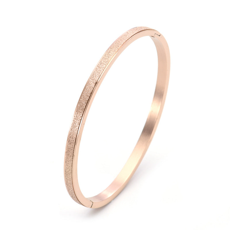 Simple Style Solid Color Titanium Steel Plating Gold Plated Bangle