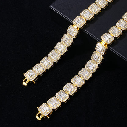 Hip-hop Punk Solid Color Alloy Inlay Rhinestones Zircon Women's Bracelets Necklace