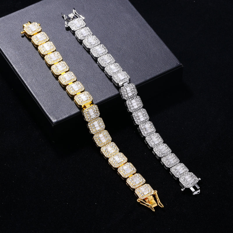 Hip-hop Punk Solid Color Alloy Inlay Rhinestones Zircon Women's Bracelets Necklace