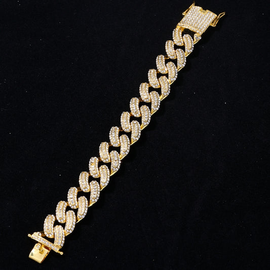 Hip-hop Punk Solid Color Copper Zircon Bracelets Necklace In Bulk