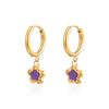 Ig Style Vintage Style Simple Style Flower Stainless Steel Epoxy Plating 18k Gold Plated Hoop Earrings