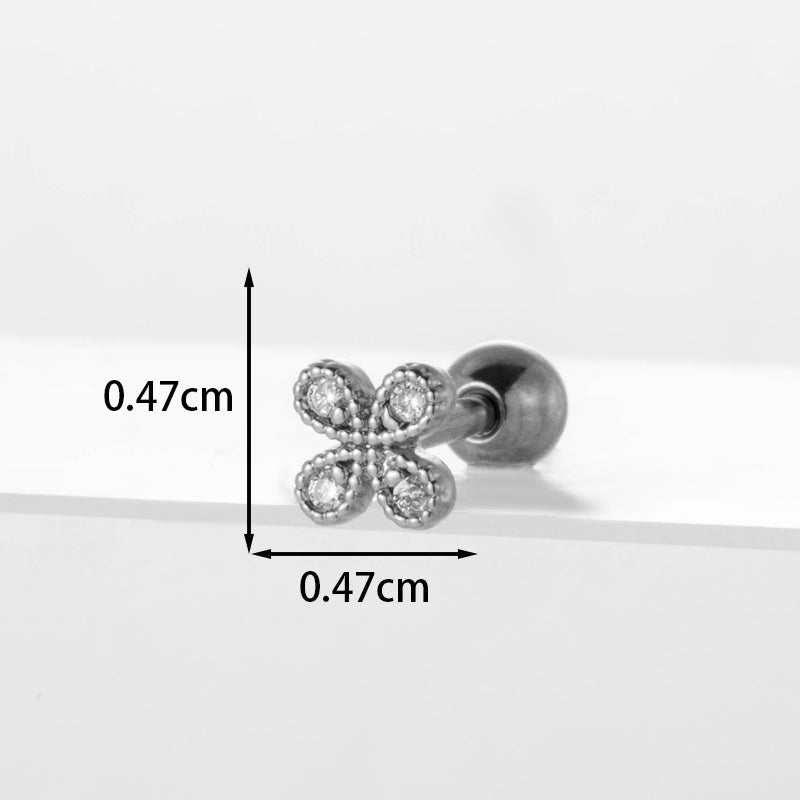 Ear Cartilage Rings & Studs Lady Flower 316 Stainless Steel  Copper