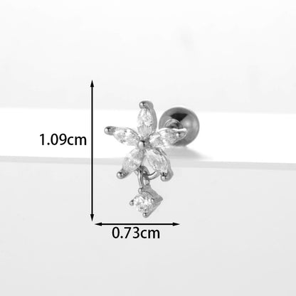 Ear Cartilage Rings & Studs Lady Flower 316 Stainless Steel  Copper