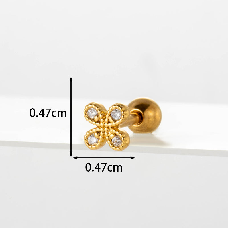 Ear Cartilage Rings & Studs Lady Flower 316 Stainless Steel  Copper